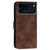 iPhone 17 Pro YX0080 Grid Butterfly Embossed Pattern Flip Leather Phone Case with Lanyard - Coffee