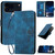 iPhone 17 Pro YX0080 Grid Butterfly Embossed Pattern Flip Leather Phone Case with Lanyard - Dark Blue