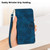 iPhone 17 Pro YX0080 Grid Butterfly Embossed Pattern Flip Leather Phone Case with Lanyard - Dark Blue