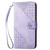 iPhone 17 Pro YX0080 Grid Butterfly Embossed Pattern Flip Leather Phone Case with Lanyard - Light Purple