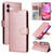 iPhone 17 3-Card Slots Multifunctional Leather Phone Case - Rose Gold