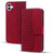 iPhone 17 Business Diamond Buckle Leather Phone Case with Lanyard - Wine Red