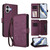 iPhone 17 Butterfly Love Flower Multi-card Zipper Wallet Leather Phone Case - Dark Purple