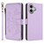 iPhone 17 Butterfly Love Flower Multi-card Zipper Wallet Leather Phone Case - Light Purple