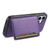 iPhone 17 Calf Texture Card Bag Design Full Coverage Phone Case - Purple