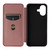 iPhone 17 Carbon Fiber Texture Flip Leather Phone Case - Brown