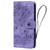 iPhone 17 Cartoon Sakura Cat Embossed Leather Phone Case - Purple