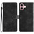 iPhone 17 Cherry Blossom Butterfly Skin Feel Embossed PU Phone Case - Black