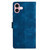 iPhone 17 Cherry Blossom Butterfly Skin Feel Embossed PU Phone Case - Blue