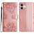 iPhone 17 Cherry Blossom Butterfly Skin Feel Embossed PU Phone Case - Rose Gold