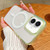 iPhone 17 Contrast Color Gradient Transparent MagSafe Phone Case - Fluorescent Green + Light Pink