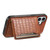 iPhone 17 Crocodile Texture Card Bag Design Full Coverage Phone Case - Brown