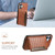 iPhone 17 Crocodile Texture Card Bag Design Full Coverage Phone Case - Brown