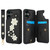 iPhone 17 Crossbody Flower Pattern Leather Phone Case - Black
