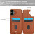 iPhone 17 Crossbody Flower Pattern Leather Phone Case - Brown iPhone 17 Crossbody Flower Pattern Leather Phone Case - Brown