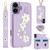 iPhone 17 Crossbody Flower Pattern Leather Phone Case - Purple iPhone 17 Crossbody Flower Pattern Leather Phone Case - Purple