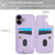 iPhone 17 Crossbody Flower Pattern Leather Phone Case - Purple iPhone 17 Crossbody Flower Pattern Leather Phone Case - Purple