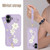 iPhone 17 Crossbody Flower Pattern Leather Phone Case - Purple iPhone 17 Crossbody Flower Pattern Leather Phone Case - Purple