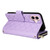 iPhone 17 Crossbody Rhombic Zipper Tower Buckle Leather Phone Case with Lanyard - Purple
