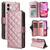 iPhone 17 Crossbody Rhombic Zipper Tower Buckle Leather Phone Case with Lanyard - Rose Gold iPhone 17 Crossbody Rhombic Zipper Tower Buckle Leather Phone Case with Lanyard - Rose Gold