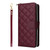 iPhone 17 Crossbody Rhombic Zipper Tower Buckle Leather Phone Case with Lanyard - Wine Red