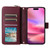 iPhone 17 Crossbody Rhombic Zipper Tower Buckle Leather Phone Case with Lanyard - Wine Red