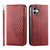 iPhone 17 Cubic Grid Calf Texture Magnetic Leather Phone Case - Red