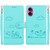 iPhone 17 Cute Cats RFID Leather Phone Case - Green iPhone 17 Cute Cats RFID Leather Phone Case - Green
