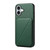iPhone 17 D04 Calf Texture Dual Card Slot Holder Phone Case - Green