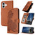 iPhone 17 Datura Flower Embossed Flip Leather Phone Case - Brown iPhone 17 Datura Flower Embossed Flip Leather Phone Case - Brown