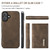 iPhone 17 DG.MING M1 Series 3-Fold Multi Card Wallet Leather Phone Case - Coffee