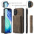 iPhone 17 DG.MING M1 Series 3-Fold Multi Card Wallet Leather Phone Case - Coffee