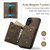 iPhone 17 DG.MING M1 Series 3-Fold Multi Card Wallet Leather Phone Case - Coffee