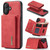 iPhone 17 DG.MING M1 Series 3-Fold Multi Card Wallet Leather Phone Case - Red