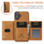 iPhone 17 DG.MING M2 Series 3-Fold Card Bag Wallet Leather Phone Case - Brown