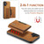 iPhone 17 DG.MING M2 Series 3-Fold Card Bag Wallet Leather Phone Case - Brown