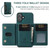 iPhone 17 DG.MING M2 Series 3-Fold Card Bag Wallet Leather Phone Case - Green