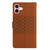 iPhone 17 Diamond Embossed Skin Feel Leather Phone Case - Brown