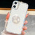 iPhone 17 Diamond Glitter Diamond Round Holder Phone Case - Transparent