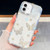 iPhone 17 Diamond Glitter Pearl Butterfly Four-Corner Shockproof Phone Case - Transparent