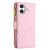 iPhone 17 Diamond Lattice Zipper Wallet Leather Flip Phone Case - Pink