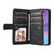 iPhone 17 Dual-color 9 Card Slots Zipper Wallet Leather Phone Case - Black iPhone 17 Dual-color 9 Card Slots Zipper Wallet Leather Phone Case - Black