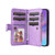 iPhone 17 Dual-color 9 Card Slots Zipper Wallet Leather Phone Case - Purple