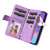 iPhone 17 Dual-color 9 Card Slots Zipper Wallet Leather Phone Case - Purple