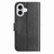 iPhone 17 Dual-Folded S-shape Leather Phone Case - Black