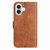 iPhone 17 Dual-Folded S-shape Leather Phone Case - Brown