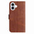 iPhone 17 Dual-Folded S-shape Leather Phone Case - Coffee