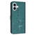 iPhone 17 Embossed Kitten Phone Leather Case with Lanyard - Dark Green