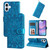 iPhone 17 Embossed Sunflower Leather Phone Case - Blue iPhone 17 Embossed Sunflower Leather Phone Case - Blue