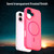 iPhone 17 Fanying Series PC Hybrid TPU Translucent Frosted MagSafe Phone Case - Rose Red